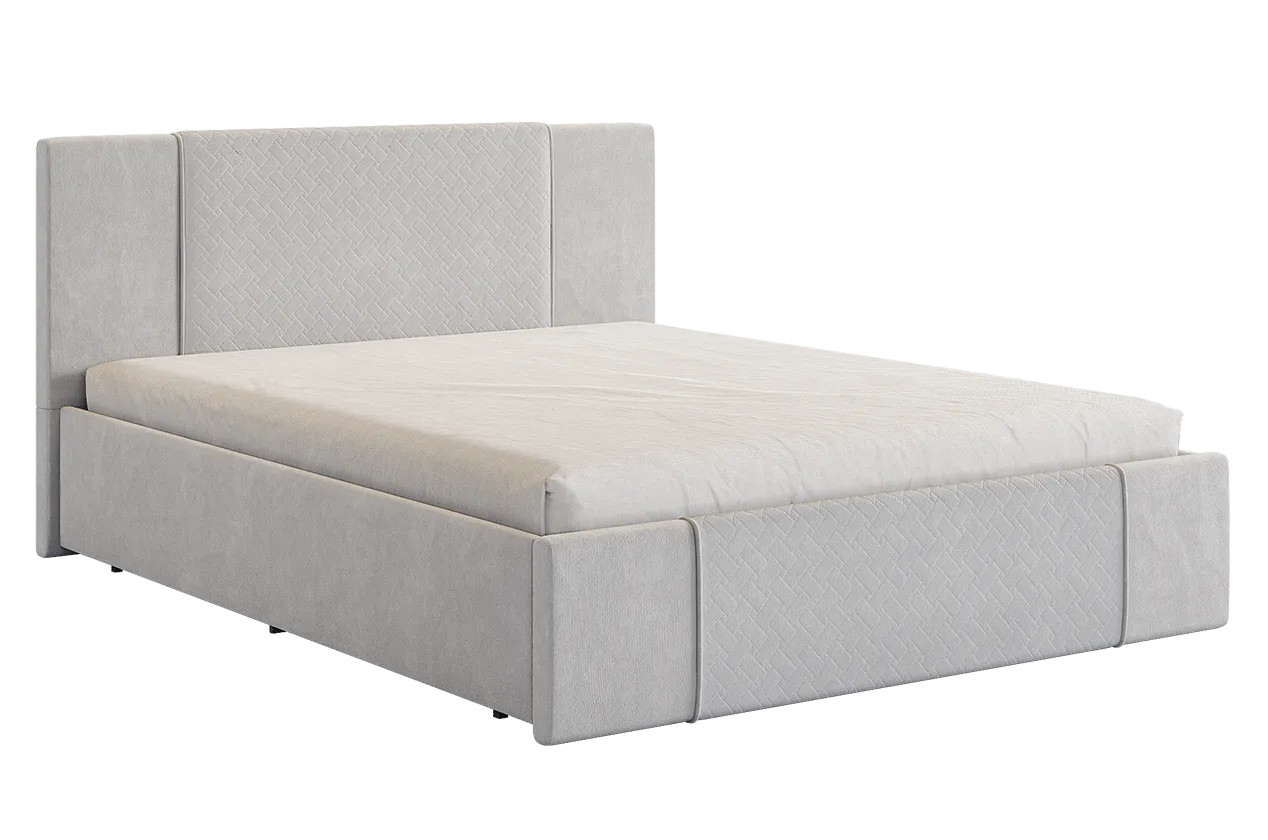 Кровать с основанием Хлоя 160х200 см галька (велюр) в Тарко-Сале - tarko-sale.mebel-tymen.ru | фото