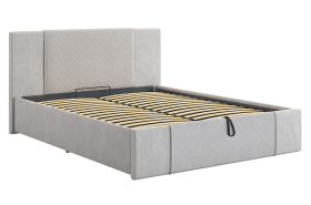 Кровать с подъемным механизмом Хлоя 160х200 см галька (велюр) в Тарко-Сале - tarko-sale.mebel-tymen.ru | фото
