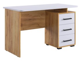 Стол компьютерный 1200 Лайт-2 дуб крафт золотой/белый в Тарко-Сале - tarko-sale.mebel-tymen.ru | фото