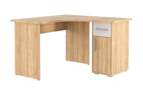 Стол компьютерный 1200 угловой Лайт-1 дуб сонома/белый в Тарко-Сале - tarko-sale.mebel-tymen.ru | фото