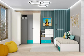 Детская Клео ОК-3, графит, миндаль, океан Диал в Тарко-Сале - tarko-sale.mebel-tymen.ru | фото