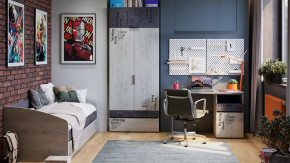 Детская «Оксфорд-2» Матера, Дуб крафт белый с рисунком в Тарко-Сале - tarko-sale.mebel-tymen.ru | фото