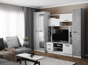 Гостиная СОЛО (ш2700*г500*в2100мм), ЛДСП Белый / ЛДСП Ателье светлое в Тарко-Сале - tarko-sale.mebel-tymen.ru | фото