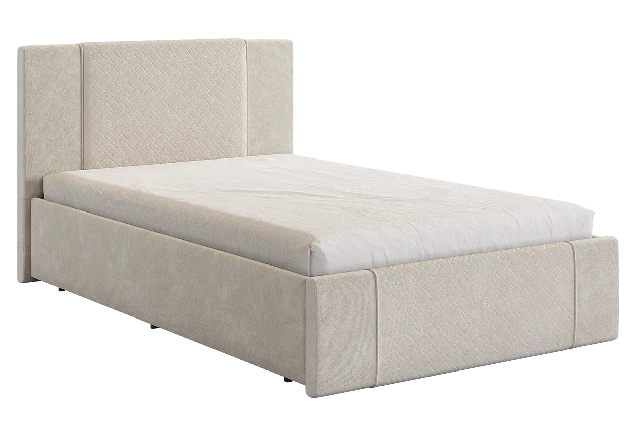 Кровать с основанием Хлоя 120х200 см крем (велюр) в Тарко-Сале - tarko-sale.mebel-tymen.ru | фото