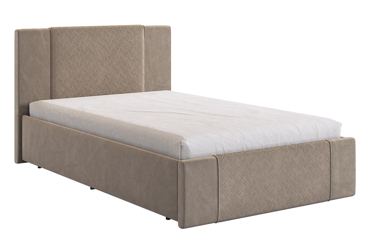 Кровать с основанием Хлоя 120х200 см латте (велюр) в Тарко-Сале - tarko-sale.mebel-tymen.ru | фото