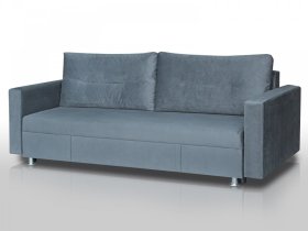 Диван Комфорт с прямыми подлокотниками серый в Тарко-Сале - tarko-sale.mebel-tymen.ru | фото