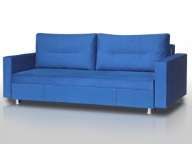 Диван Комфорт с прямыми подлокотниками синий в Тарко-Сале - tarko-sale.mebel-tymen.ru | фото