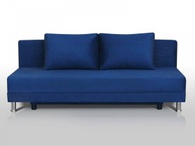 Диван Комфорт Лайт без подлокотников 2 подушки синий в Тарко-Сале - tarko-sale.mebel-tymen.ru | фото
