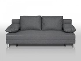 Диван Комфорт без подлокотников 4 подушки графит в Тарко-Сале - tarko-sale.mebel-tymen.ru | фото