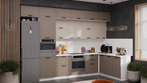 Кухонный гарнитур «Лорас» №4 Белый, Холст брюле, Холст латте в Тарко-Сале - tarko-sale.mebel-tymen.ru | фото