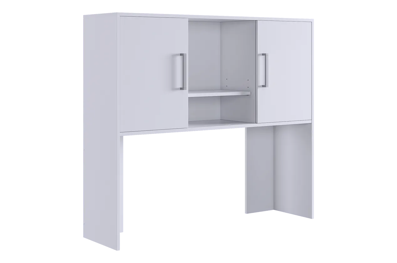 Надстройка стола компьютерного 1200 Лайт-2 белый/белый в Тарко-Сале - tarko-sale.mebel-tymen.ru | фото