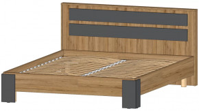 Ленора Кровать 1600 Дуб вотан/Графит в Тарко-Сале - tarko-sale.mebel-tymen.ru | фото