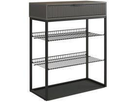 Обувница Вельвет графит/графит матовый/черный муар в Тарко-Сале - tarko-sale.mebel-tymen.ru | фото