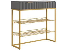 Обувница Классная 1 графит/графит матовый/золото в Тарко-Сале - tarko-sale.mebel-tymen.ru | фото