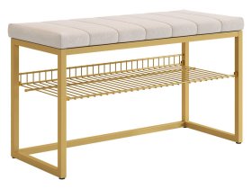 Обувница Классная 2 золото/крем (велюр) в Тарко-Сале - tarko-sale.mebel-tymen.ru | фото