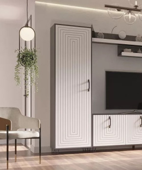 Пенал Квадро М-2 серый графит/софт вайт в Тарко-Сале - tarko-sale.mebel-tymen.ru | фото