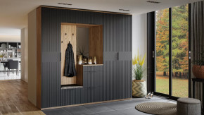 Прихожая «Хилтон» Дуб Крафт золотой, Графит матовый в Тарко-Сале - tarko-sale.mebel-tymen.ru | фото