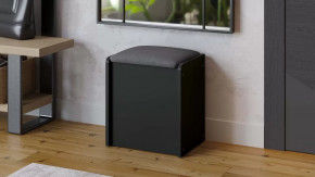 Пуф Бостон Антрацит/Велюр серый в Тарко-Сале - tarko-sale.mebel-tymen.ru | фото