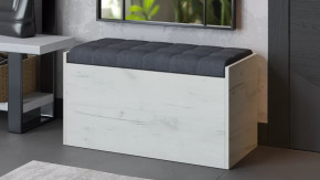 Пуф «Форест» Исп. 2 Дуб крафт белый, Велюр Серый в Тарко-Сале - tarko-sale.mebel-tymen.ru | фото