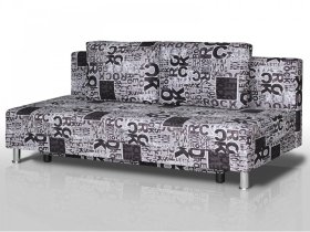 Диван Комфорт Лайт без подлокотников 2 подушки принт Рок в Тарко-Сале - tarko-sale.mebel-tymen.ru | фото