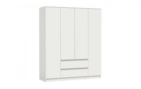 Шкаф для одежды 82.01 Берген (4-х дв.) (ЛДСП Белый) в Тарко-Сале - tarko-sale.mebel-tymen.ru | фото