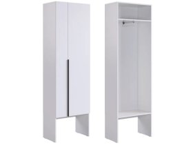 Шкаф двухдверный L600 Баско белое дерево в Тарко-Сале - tarko-sale.mebel-tymen.ru | фото
