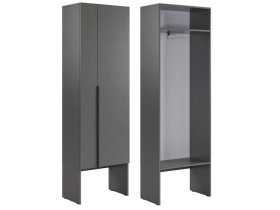 Шкаф двухдверный L600 Баско графит в Тарко-Сале - tarko-sale.mebel-tymen.ru | фото