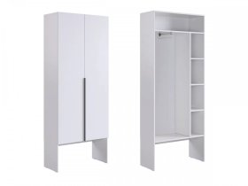 Шкаф двухдверный L800 Баско белое дерево в Тарко-Сале - tarko-sale.mebel-tymen.ru | фото