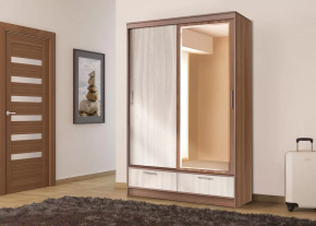 Шкаф-купе 008, двухдверный, с ящиками, ясень шимо темный/ясень шимо светлый Диал в Тарко-Сале - tarko-sale.mebel-tymen.ru | фото