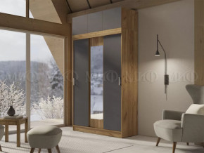 Шкаф с антресолью Басямиф, графит/дуб крафт в Тарко-Сале - tarko-sale.mebel-tymen.ru | фото