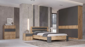 Спальный гарнитур Ленора Дуб вотан/Графит в Тарко-Сале - tarko-sale.mebel-tymen.ru | фото