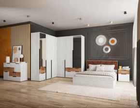 Спальня №2 Лилль Дуб крафт белый/дуб крафт табачный в Тарко-Сале - tarko-sale.mebel-tymen.ru | фото