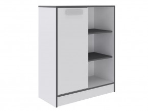 ТЭББИ Стеллаж малый (ш800*г360*в1000мм), Белый-Графит серый/Белый в Тарко-Сале - tarko-sale.mebel-tymen.ru | фото